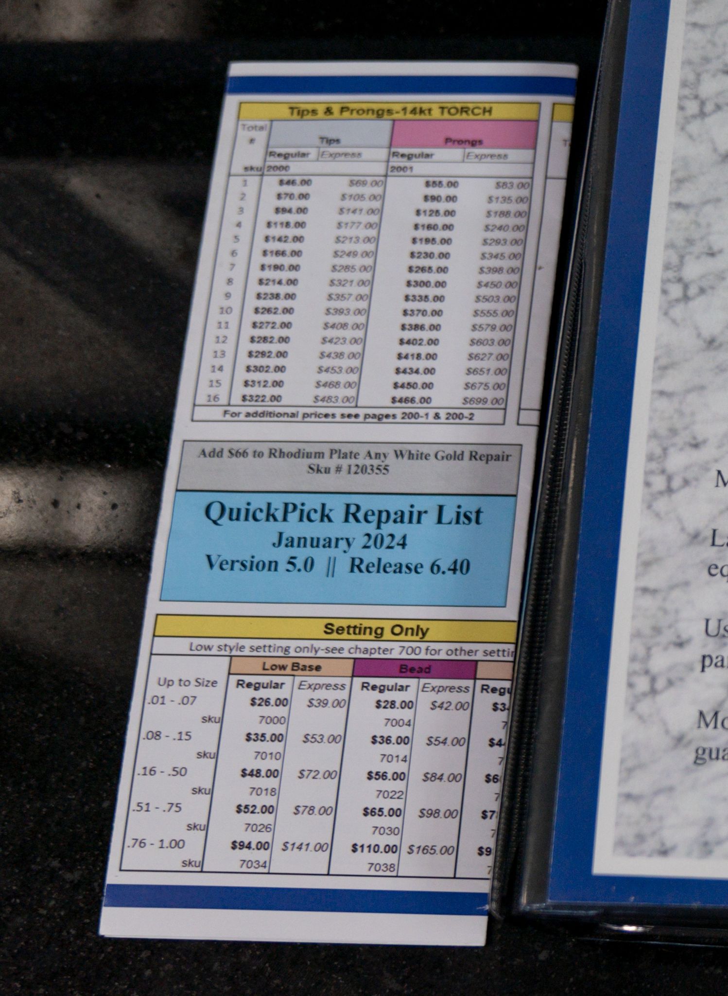 QuickPick Repair List 3